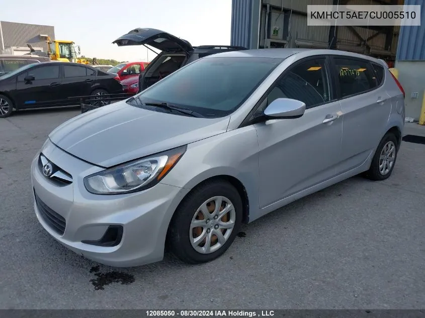 2012 Hyundai Accent Gl VIN: KMHCT5AE7CU005510 Lot: 12085050