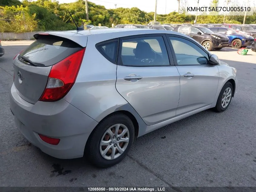 KMHCT5AE7CU005510 2012 Hyundai Accent Gl