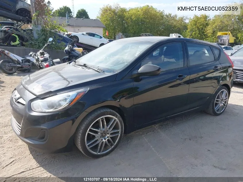 2012 Hyundai Accent Gls/Gs VIN: KMHCT5AE0CU052359 Lot: 12103707