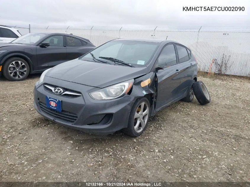 2012 Hyundai Accent Gls/Gs VIN: KMHCT5AE7CU002090 Lot: 12132166