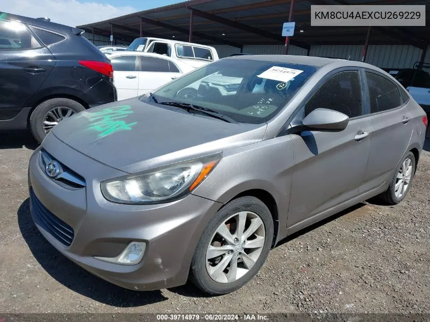 2012 Hyundai Accent Gls/Gs/Se VIN: KM8CU4AEXCU269229 Lot: 40333509