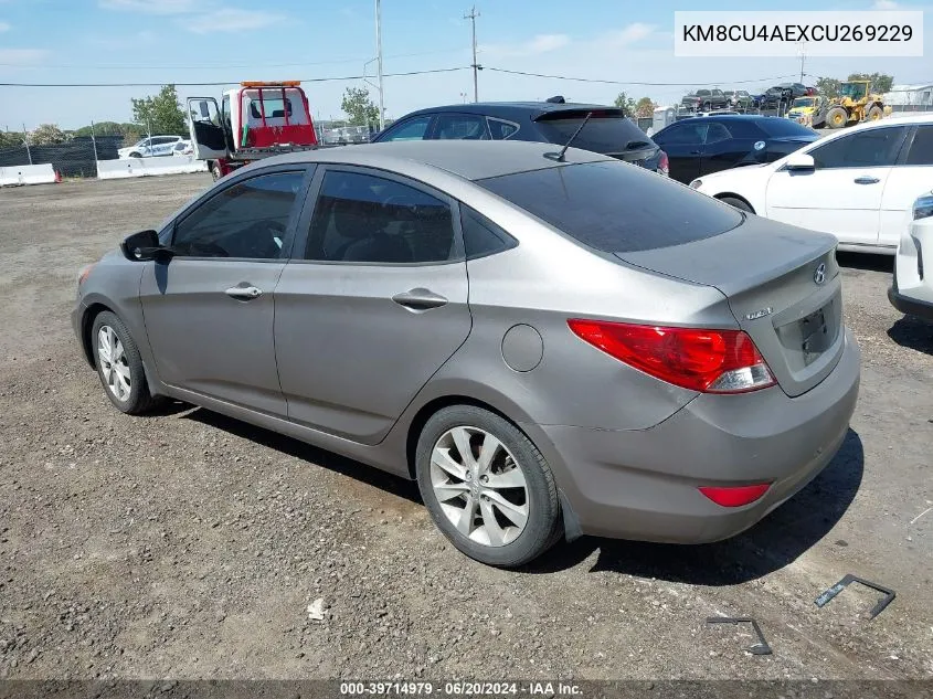 2012 Hyundai Accent Gls/Gs/Se VIN: KM8CU4AEXCU269229 Lot: 40333509