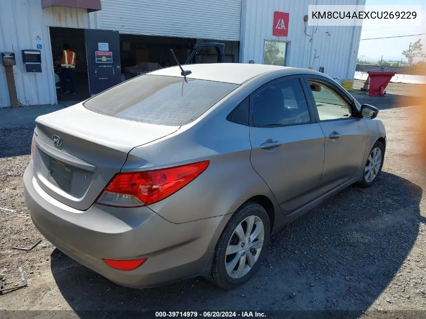 2012 Hyundai Accent Gls/Gs/Se VIN: KM8CU4AEXCU269229 Lot: 40333509