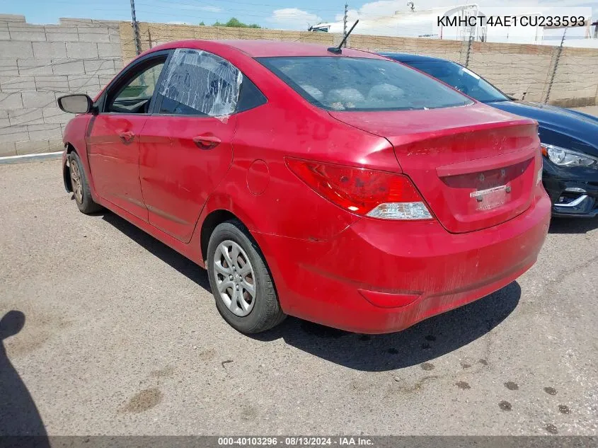 2012 Hyundai Accent Gls VIN: KMHCT4AE1CU233593 Lot: 40103296