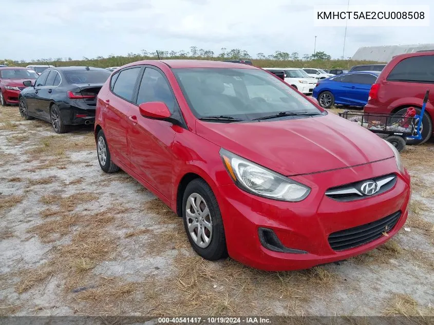 2012 Hyundai Accent Gs VIN: KMHCT5AE2CU008508 Lot: 40541417