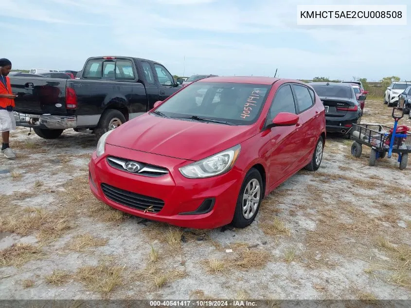 2012 Hyundai Accent Gs VIN: KMHCT5AE2CU008508 Lot: 40541417