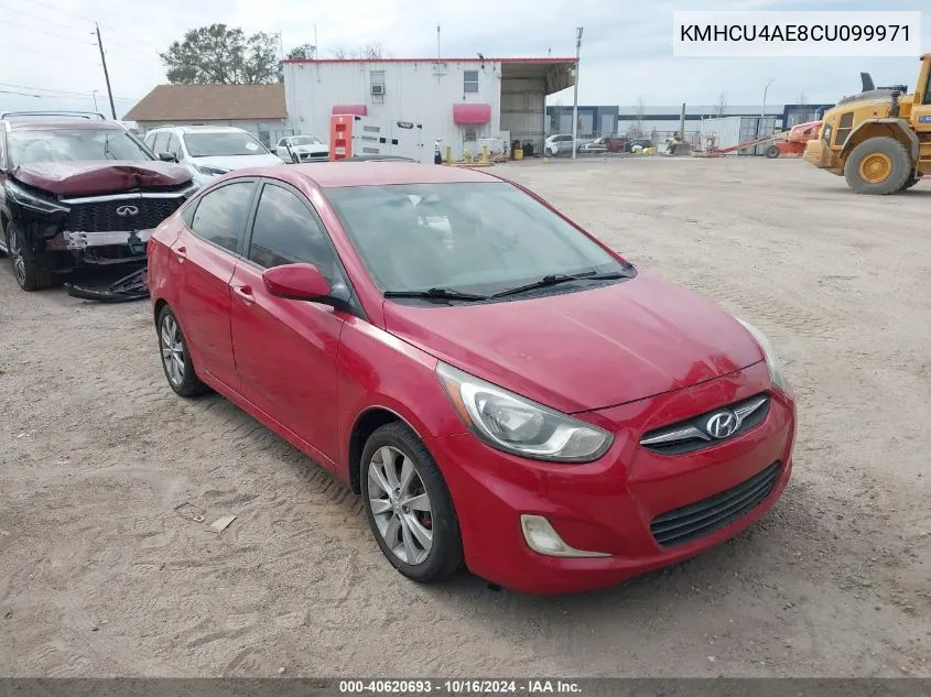 2012 Hyundai Accent Gls VIN: KMHCU4AE8CU099971 Lot: 40620693