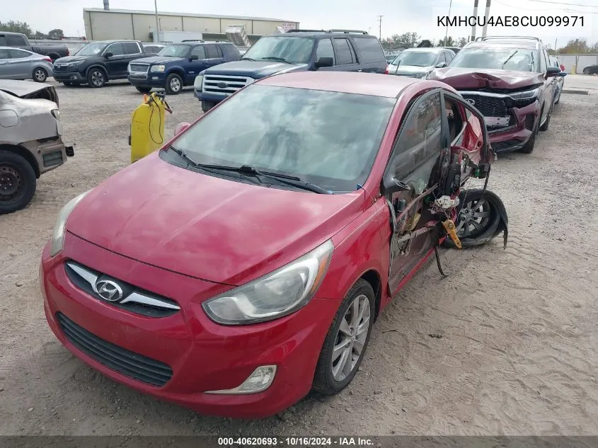 KMHCU4AE8CU099971 2012 Hyundai Accent Gls