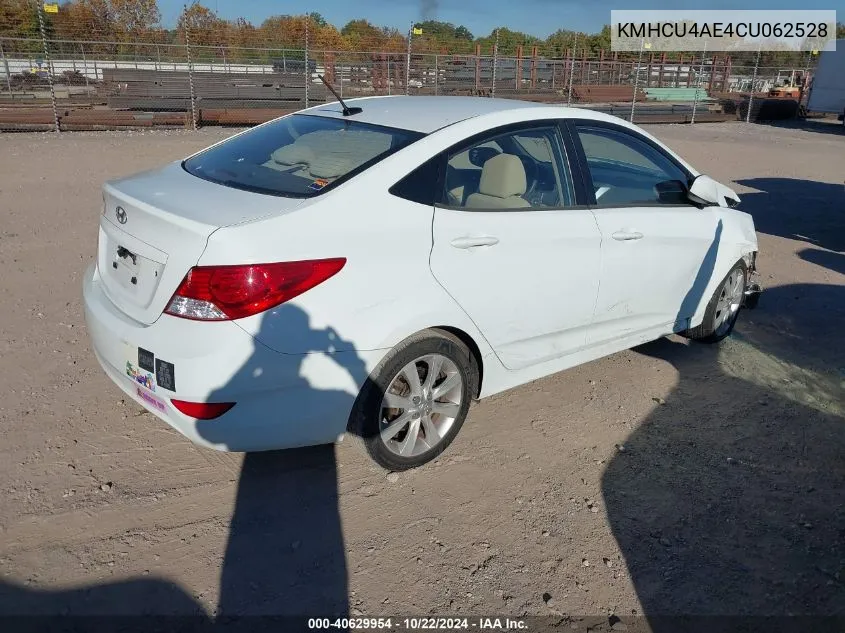 2012 Hyundai Accent Gls VIN: KMHCU4AE4CU062528 Lot: 40629954