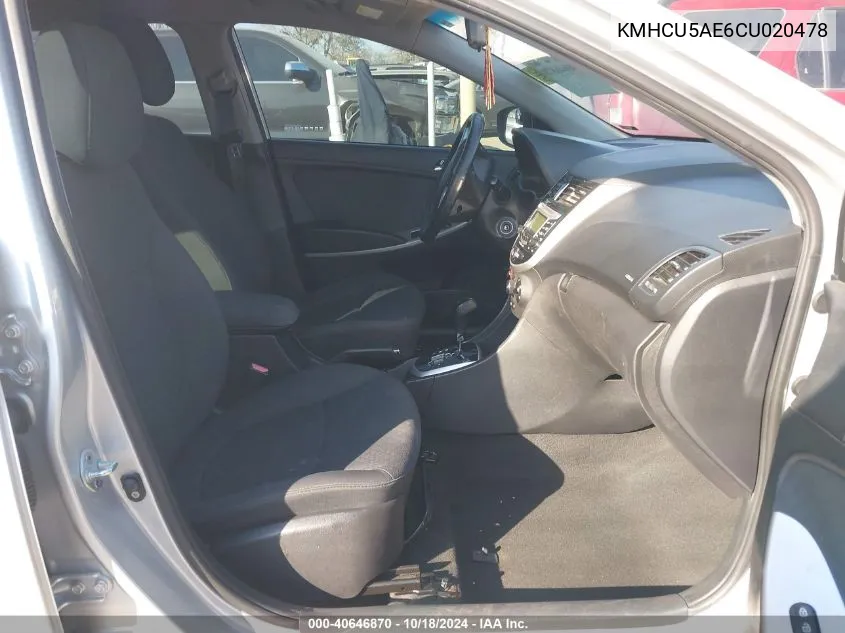 KMHCU5AE6CU020478 2012 Hyundai Accent Se