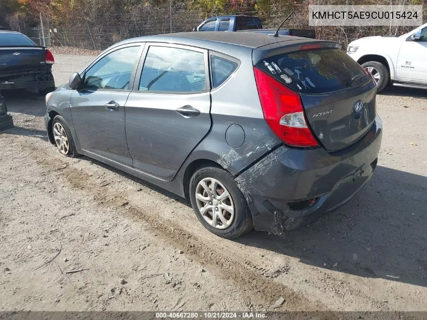 2012 Hyundai Accent Gs VIN: KMHCT5AE9CU015424 Lot: 40667280