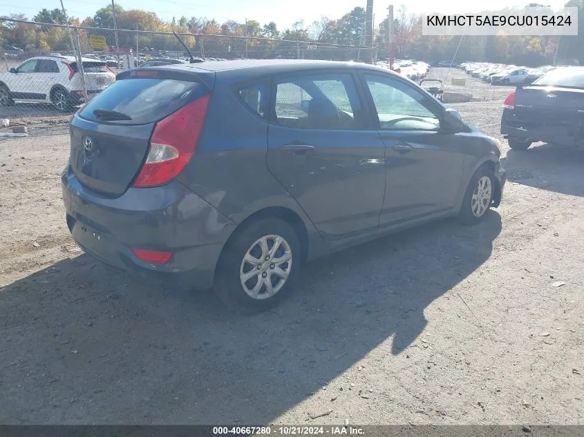 2012 Hyundai Accent Gs VIN: KMHCT5AE9CU015424 Lot: 40667280