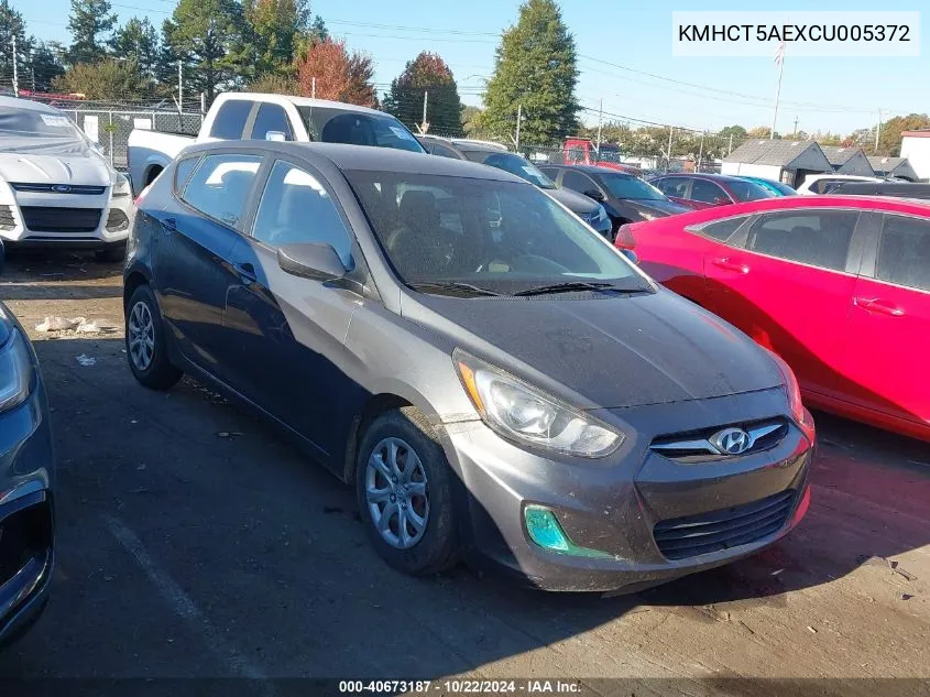 KMHCT5AEXCU005372 2012 Hyundai Accent Gs