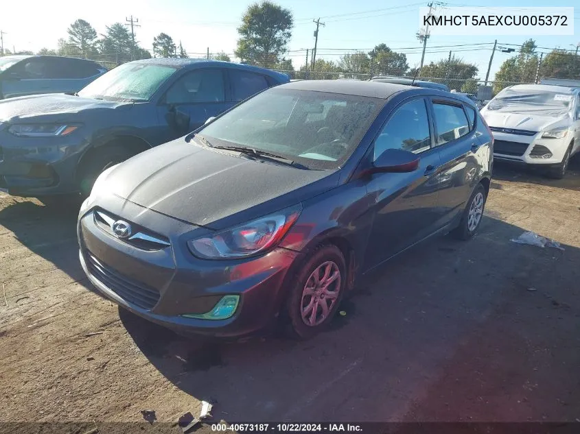 KMHCT5AEXCU005372 2012 Hyundai Accent Gs