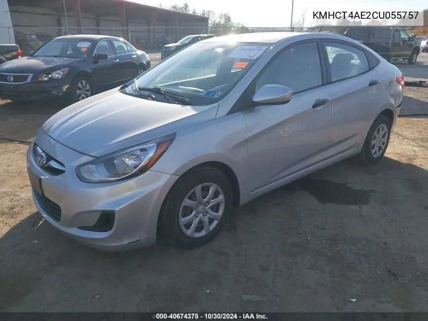 2012 Hyundai Accent Gls VIN: KMHCT4AE2CU055757 Lot: 40674375