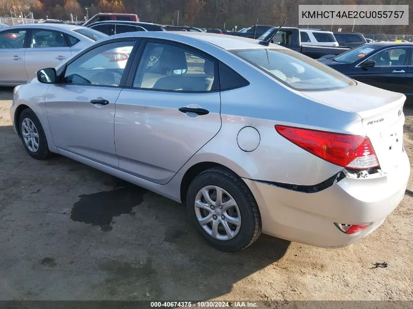 2012 Hyundai Accent Gls VIN: KMHCT4AE2CU055757 Lot: 40674375