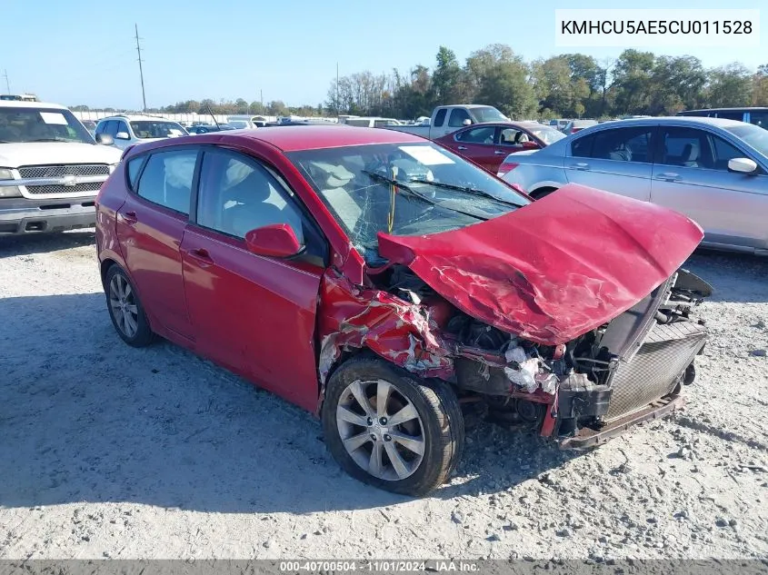 2012 Hyundai Accent Se VIN: KMHCU5AE5CU011528 Lot: 40700504