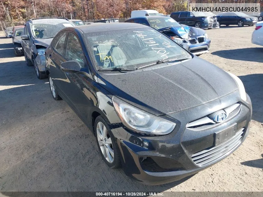 2012 Hyundai Accent Gls VIN: KMHCU4AE8CU044985 Lot: 40716194