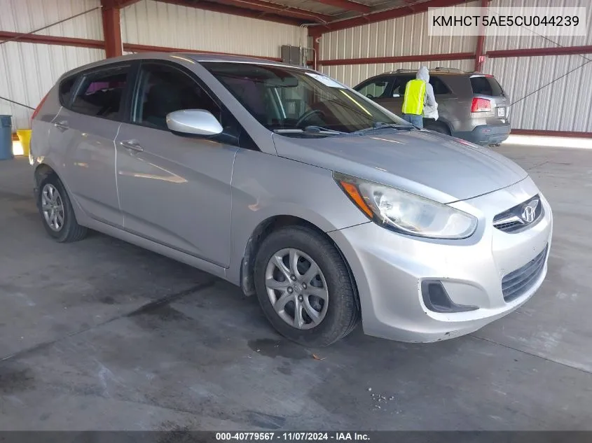 2012 Hyundai Accent Gs VIN: KMHCT5AE5CU044239 Lot: 40779567