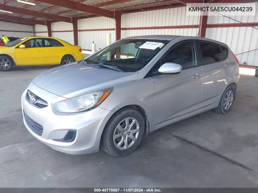 2012 Hyundai Accent Gs VIN: KMHCT5AE5CU044239 Lot: 40779567