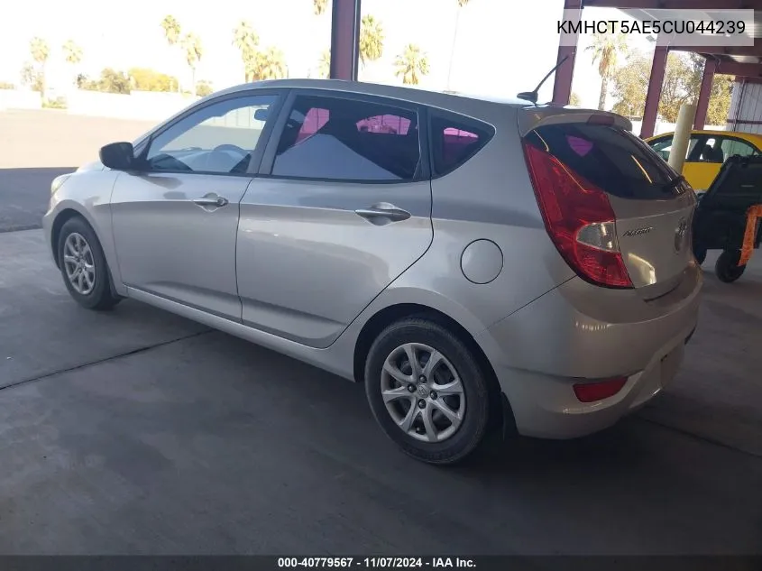 2012 Hyundai Accent Gs VIN: KMHCT5AE5CU044239 Lot: 40779567