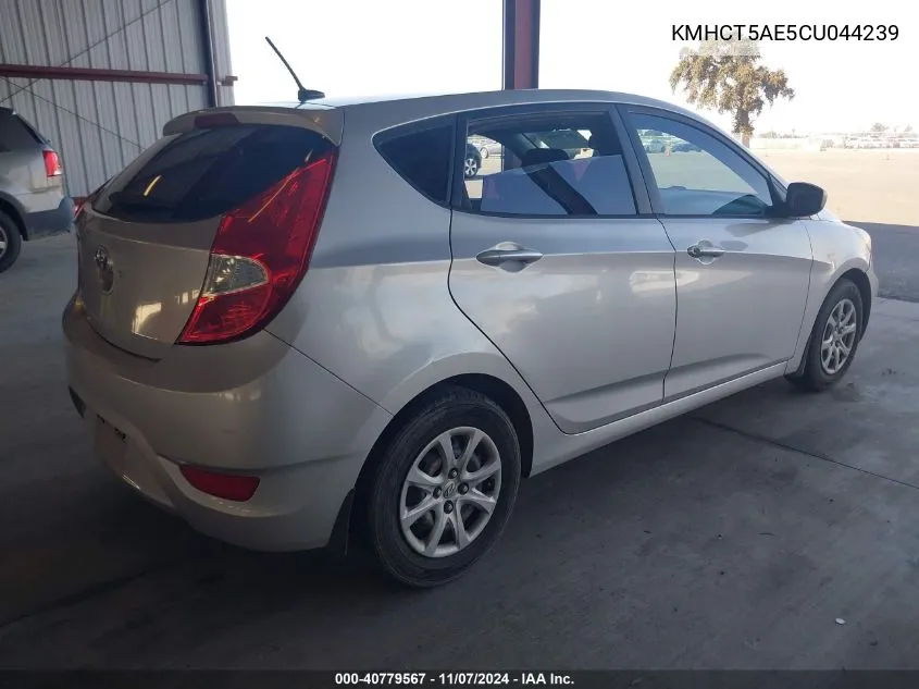 2012 Hyundai Accent Gs VIN: KMHCT5AE5CU044239 Lot: 40779567