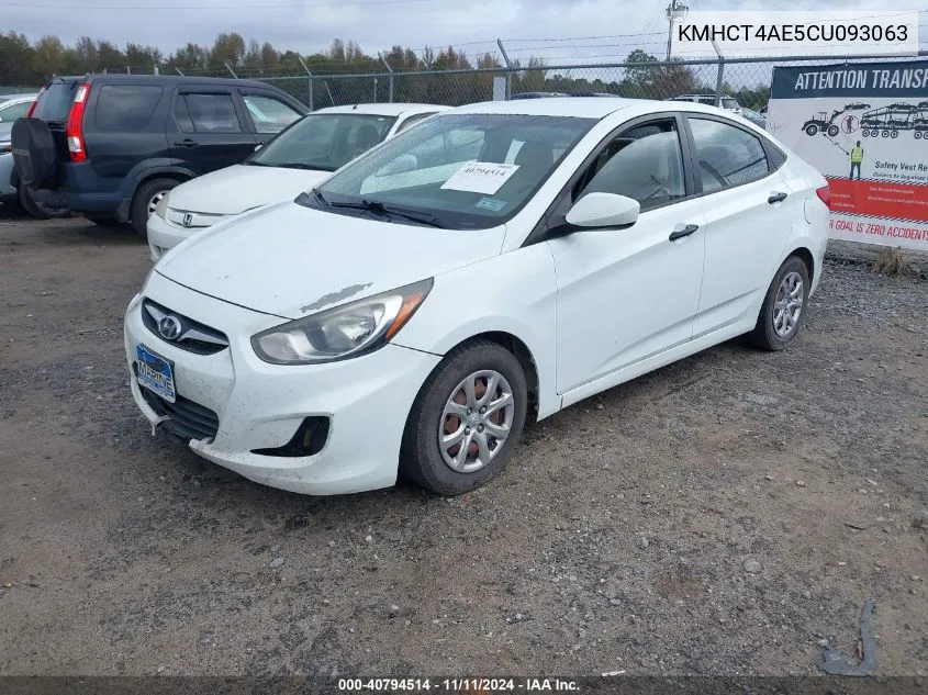 KMHCT4AE5CU093063 2012 Hyundai Accent Gls/Gs