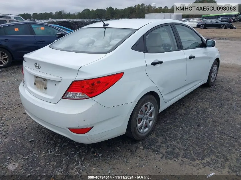 KMHCT4AE5CU093063 2012 Hyundai Accent Gls/Gs