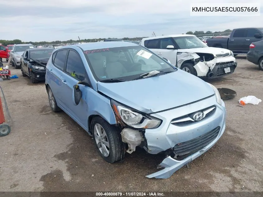 2012 Hyundai Accent Se VIN: KMHCU5AE5CU057666 Lot: 40800879