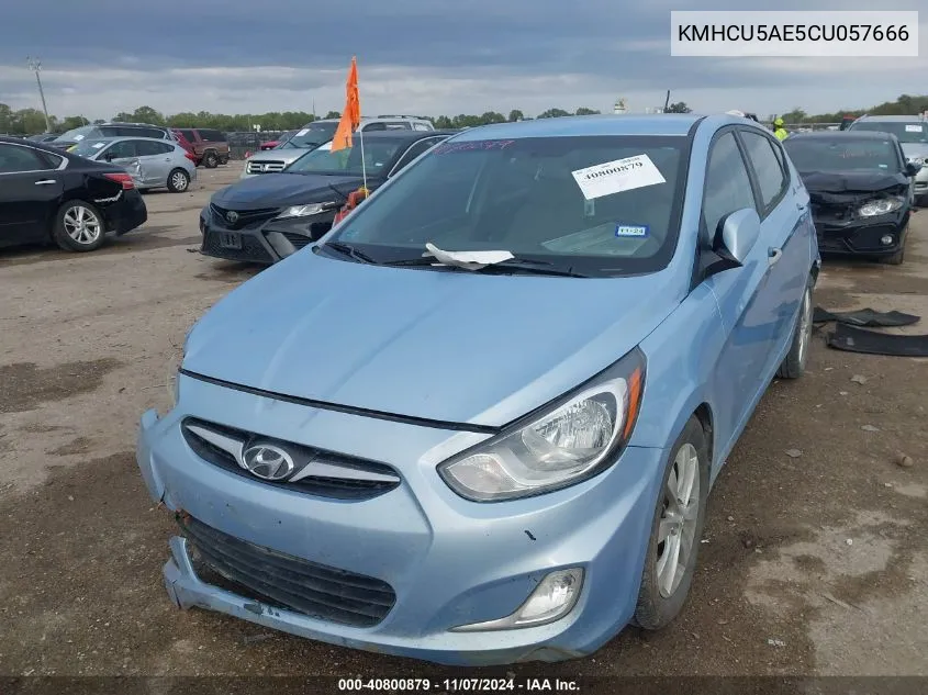 2012 Hyundai Accent Se VIN: KMHCU5AE5CU057666 Lot: 40800879