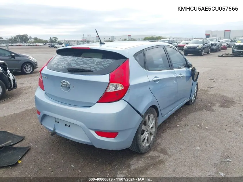 2012 Hyundai Accent Se VIN: KMHCU5AE5CU057666 Lot: 40800879