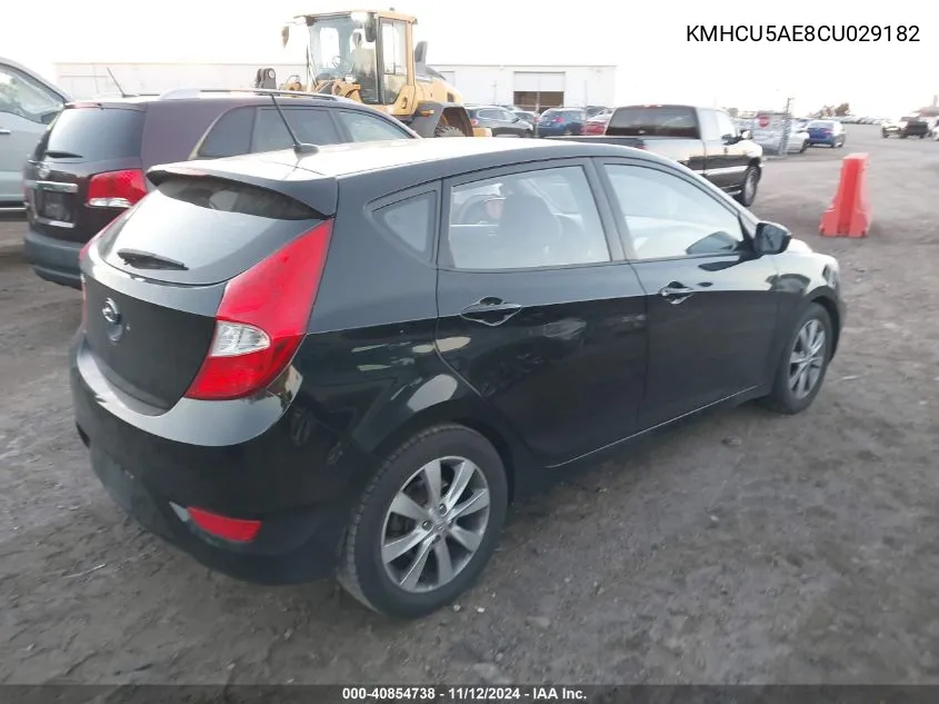 2012 Hyundai Accent Se VIN: KMHCU5AE8CU029182 Lot: 40854738