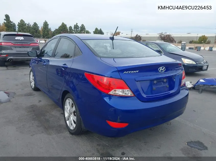 2012 Hyundai Accent Gls VIN: KMHCU4AE9CU226453 Lot: 40883518