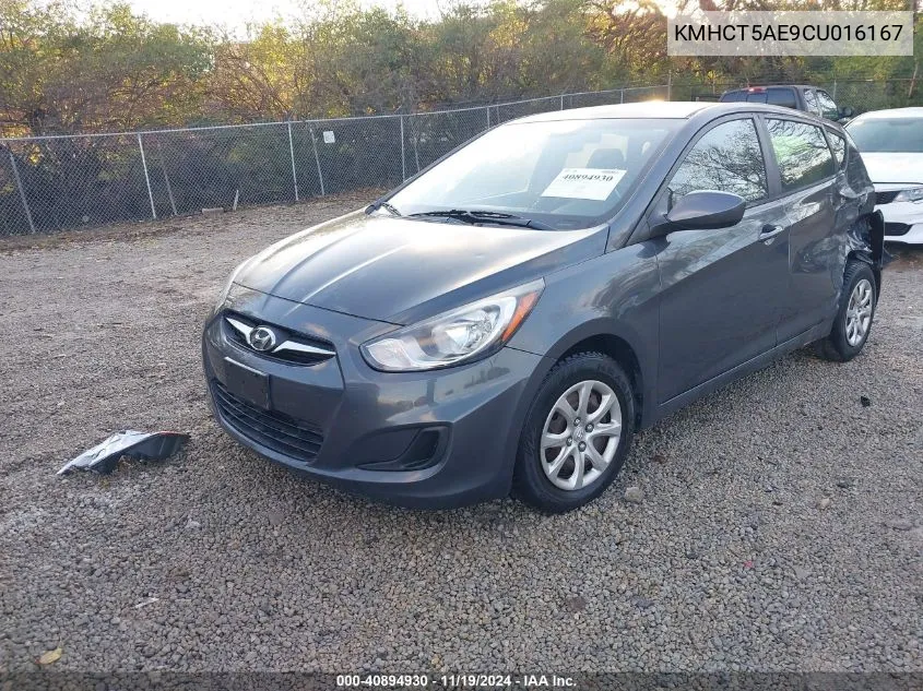 2012 Hyundai Accent Gs VIN: KMHCT5AE9CU016167 Lot: 40894930