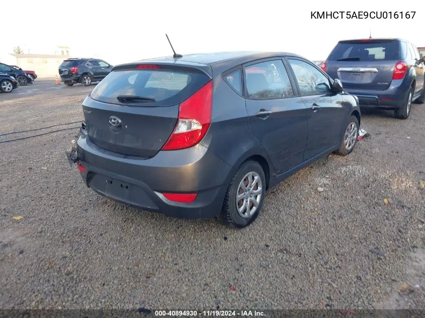 2012 Hyundai Accent Gs VIN: KMHCT5AE9CU016167 Lot: 40894930