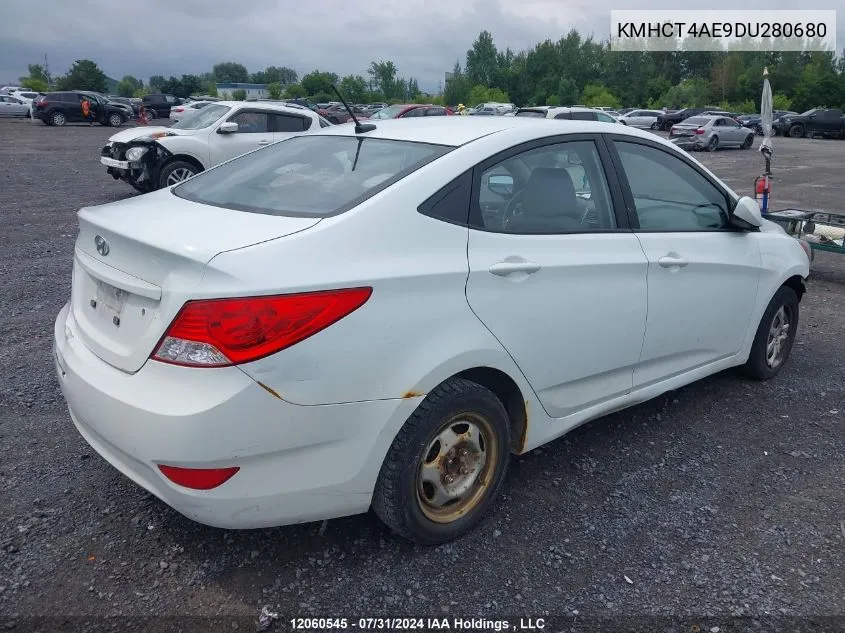 2013 Hyundai Accent Gl VIN: KMHCT4AE9DU280680 Lot: 12060545