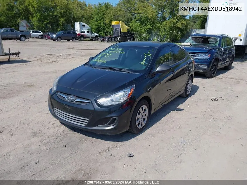 KMHCT4AEXDU518942 2013 Hyundai Accent Gl