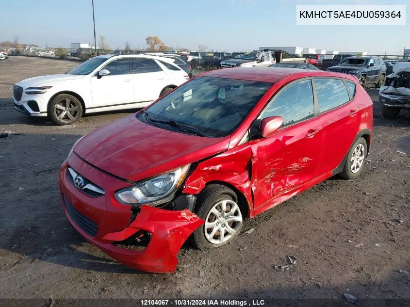 2013 Hyundai Accent VIN: KMHCT5AE4DU059364 Lot: 12104067