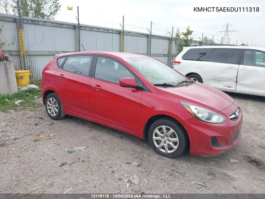 2013 Hyundai Accent Gl VIN: KMHCT5AE6DU111318 Lot: 12119118