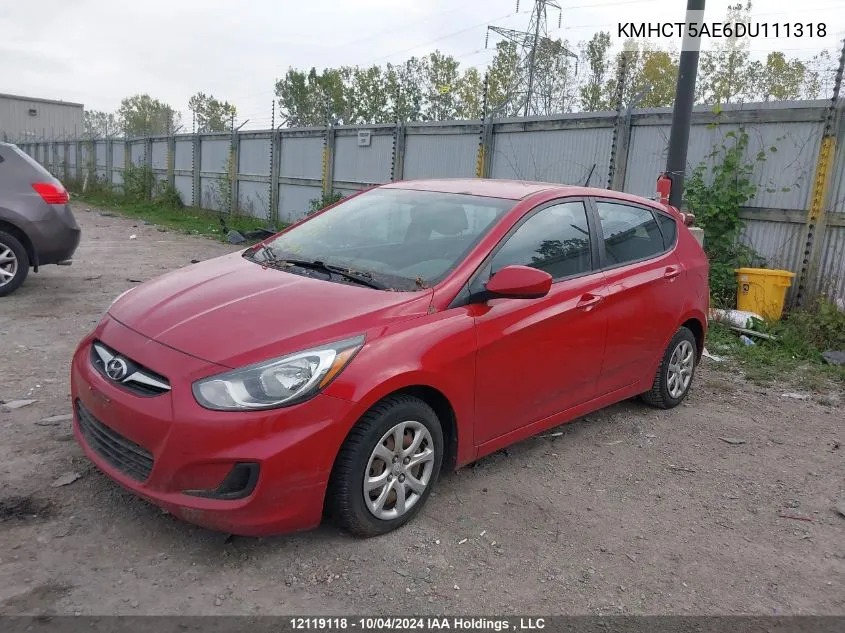 2013 Hyundai Accent Gl VIN: KMHCT5AE6DU111318 Lot: 12119118