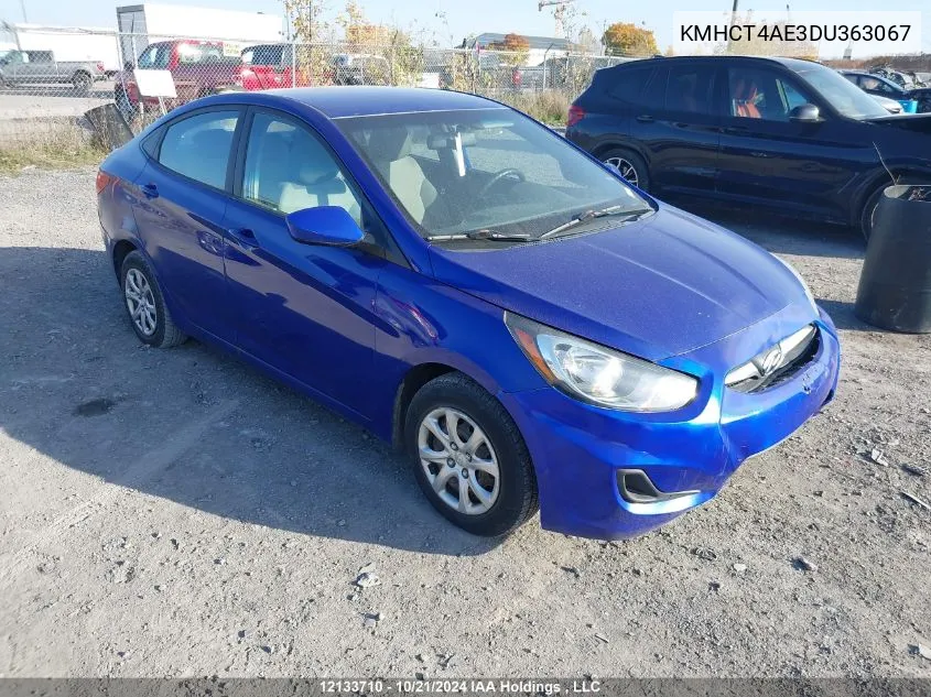 2013 Hyundai Accent Gl VIN: KMHCT4AE3DU363067 Lot: 12133710