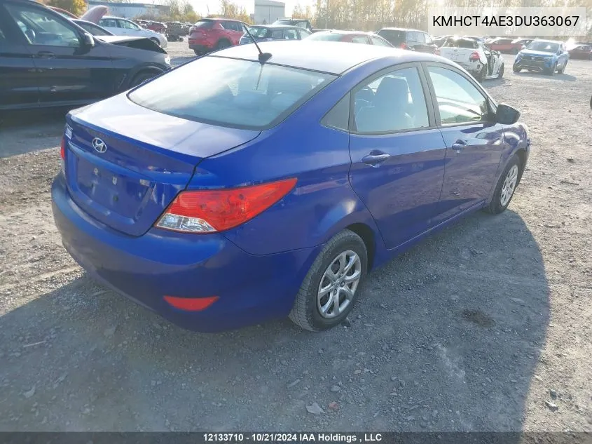 2013 Hyundai Accent Gl VIN: KMHCT4AE3DU363067 Lot: 12133710