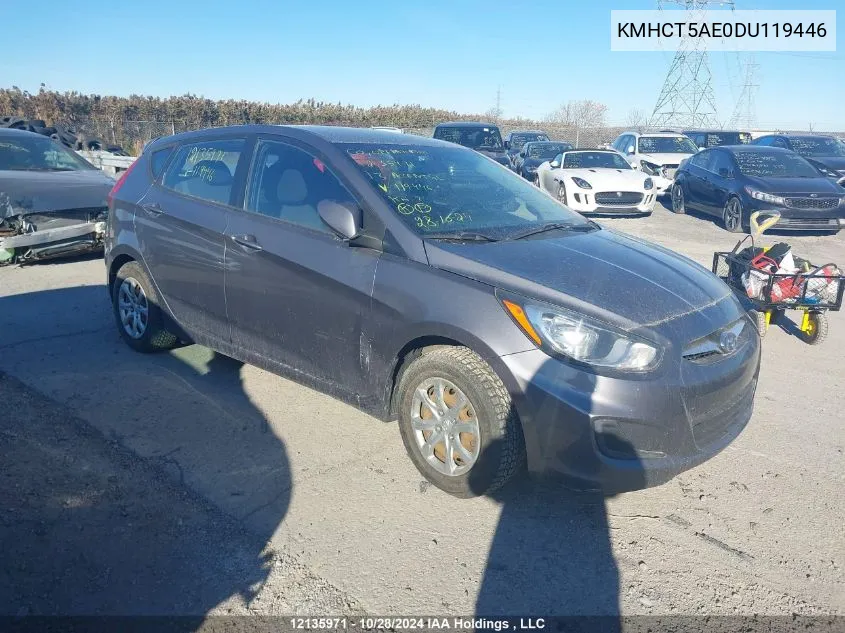 2013 Hyundai Accent Gl VIN: KMHCT5AE0DU119446 Lot: 12135971