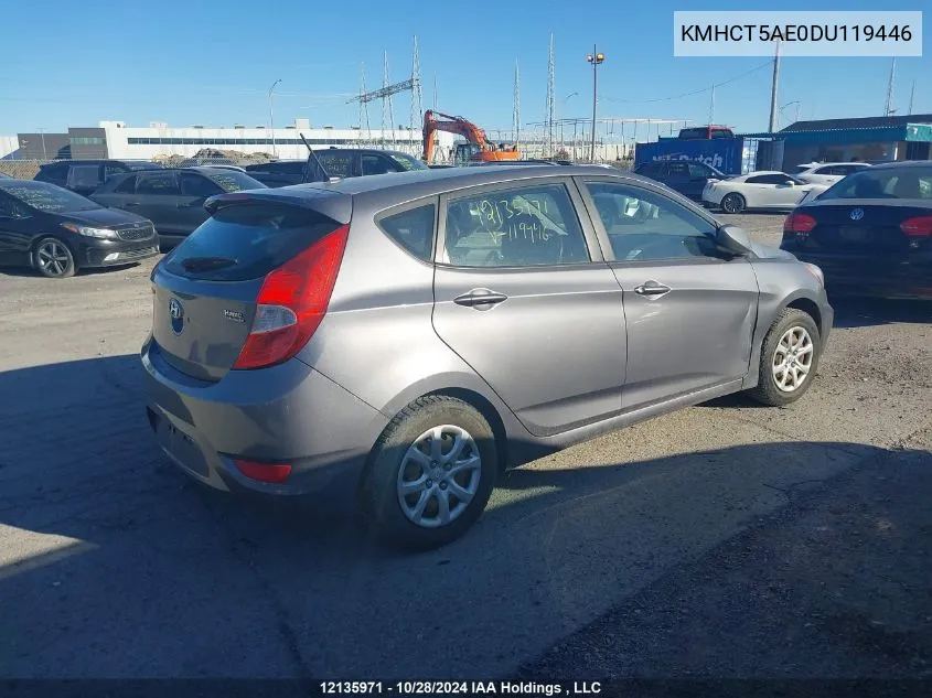 2013 Hyundai Accent Gl VIN: KMHCT5AE0DU119446 Lot: 12135971