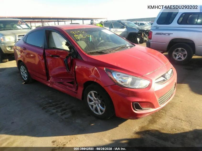 2013 Hyundai Accent Gls VIN: KMHCT4AE5DU293202 Lot: 39012721