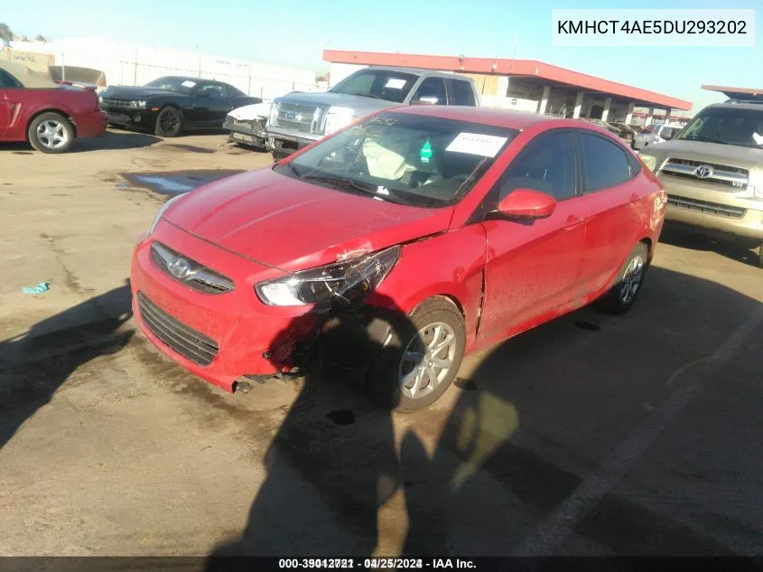 2013 Hyundai Accent Gls VIN: KMHCT4AE5DU293202 Lot: 39012721