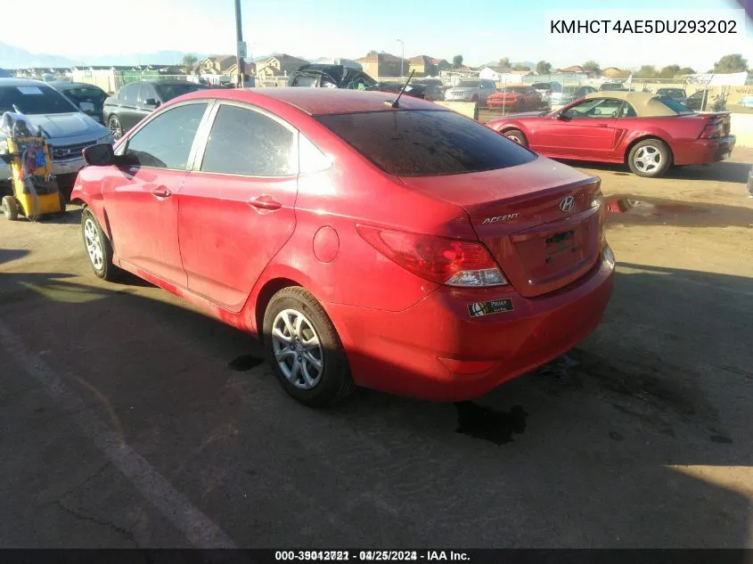 2013 Hyundai Accent Gls VIN: KMHCT4AE5DU293202 Lot: 39012721