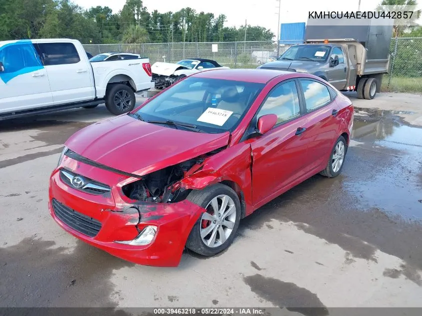 KMHCU4AE4DU442857 2013 Hyundai Accent Gls