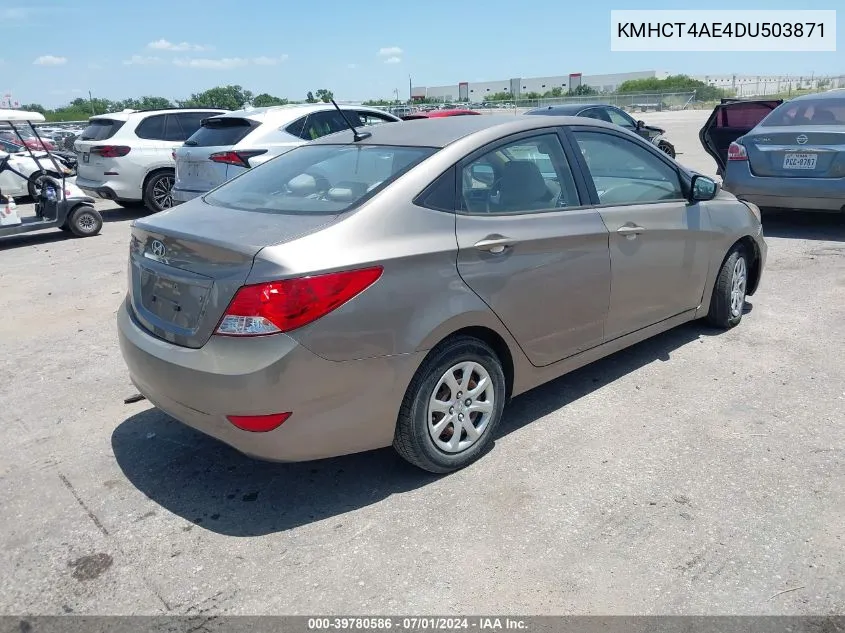 2013 Hyundai Accent Gls VIN: KMHCT4AE4DU503871 Lot: 39780586