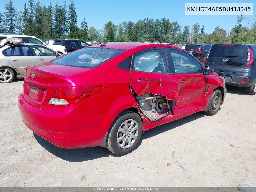 2013 Hyundai Accent Gls VIN: KMHCT4AE5DU413046 Lot: 39863090